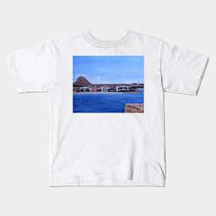 Montgo, The paradoor Hotel, and Arenal Beach, Javea Spain. Kids T-Shirt